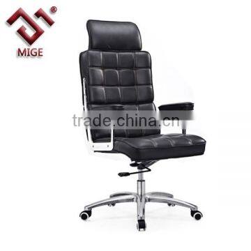 High Back Black Leather Office Chairs with Headrest