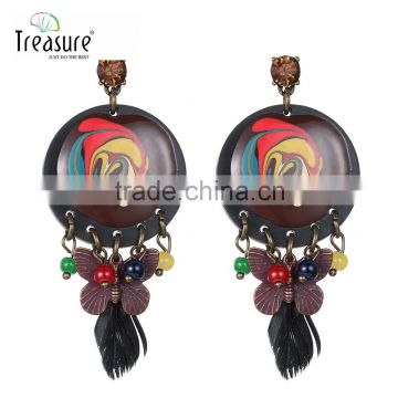 fashion jewelry wholesale mix color butterfly black feather dangle earrings jewelry