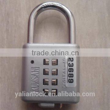 Zinc alloy silver color combination padlock iwith high security