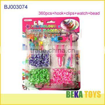 Popular kitty diy rubber loom band kit make rain loom bracelet and watch set