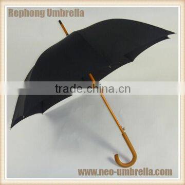 Hotel Black carved wood handle umbrella for Gentlemen                        
                                                Quality Choice