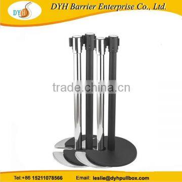 U shaped museum exhibition barrier stanchion stackable belt stanchions