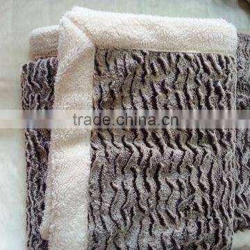 100% polyester cheap wholesale sherpa fur throw blanket