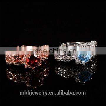 Hot Sale Jewellery Set 18K Gold Plated 925 Sterling Silver Precious Natural Garnet and Topaz Gemstone Pendant Ring Jewelry Set photo-3