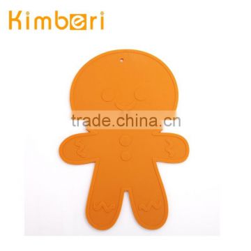 Eco-freindly non-stick human shape silicon baking mat plastic trivet