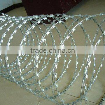 Razor barbed wire coil