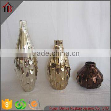 Unique craft plating ceramic flower vase hot sale