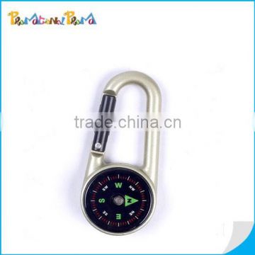 Metal Key Carabiner With Compass