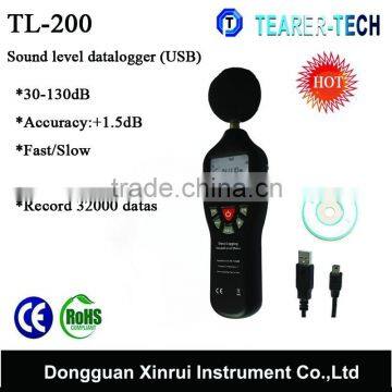 Free shipping LCD Audio Digital Sound Noise Level Meter Decibel Pressure Measure Monitor 30-130dB Logger Tester TL-200