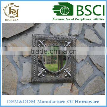 Antique Iron Square Wall Mirror with Electroplating effect