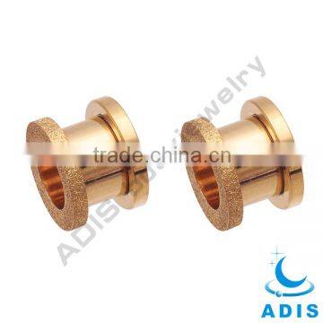 Factory price wholesale gold plated stainless steel tunnel earrings plugs