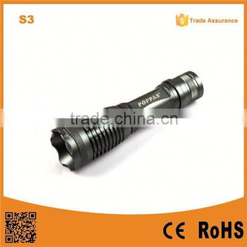 2015 Hot Sale S3 Aluminium Zoomable Flashlight Reinforced With 3AAA/1*18650