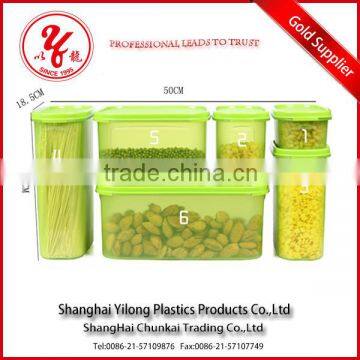 Plastic food storage containers set of 6 size