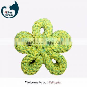 Five interlocked rings shape rope dog toy