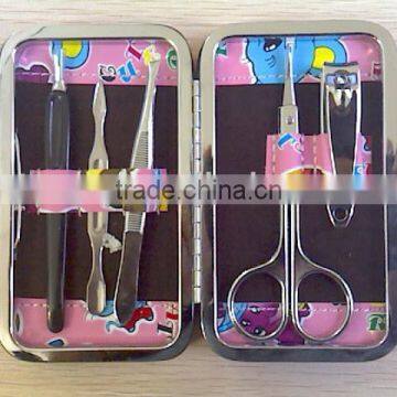 MRT-102 5pcs Pretty PU bag carbon steel cute manicure set
