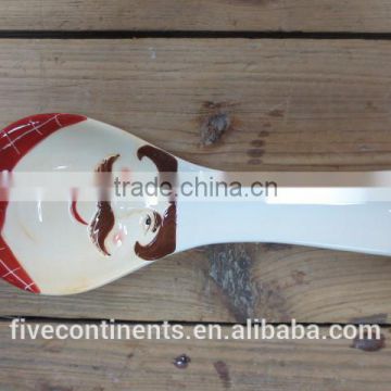 chef emboss ceramic spoon rest holder