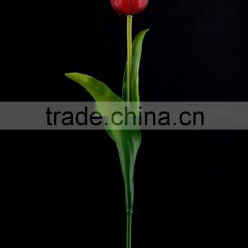42 cm PVC Real Touch Tulip Spray With 2 Leaves Artificial Flower photo-3