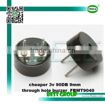 cheaper 3v 90DB 9mm through hole buzzer FBMT9040