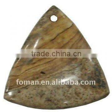 40mm triangle picture jasper wholesale gemstone pendants
