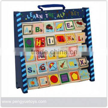 wooden educational beads rack toys,alphabet learning for kids PY1010