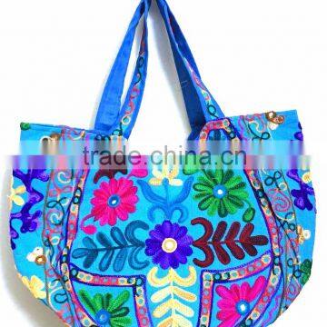 Wholesale low Prices Floral Embroidery Multi color Suzani cotton bags