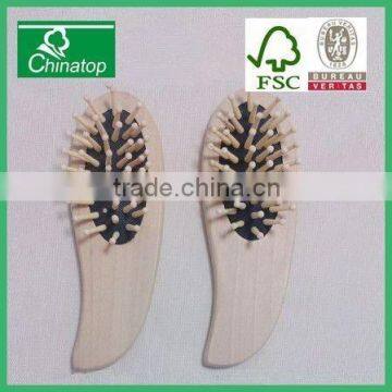 Wooden massage comb with air cushion, pocket comb, hairbrush, WMC013