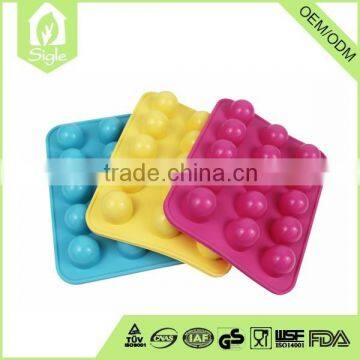 2016 Hot New Low Moq Price 15 Cavities Silicone Ice Ball Mould for Sweet Lollipop With Stick