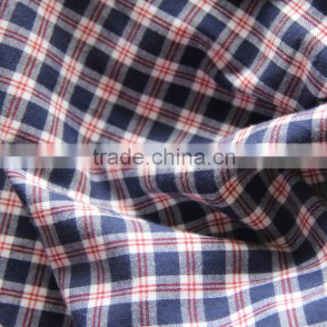 Wholesale yarn dyed plaid brushed cotton fabric for mens shirt