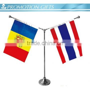 table flag with plastic stand small metal flags