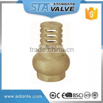 ART.4011 low price 1/2" 3/4" 1" 1 1/4" 2" 3" 4" forged sand blast and brass natural color foot valve with brass strainer