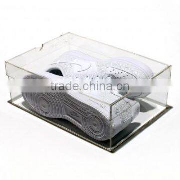 Clear plastic stackable shoe storage box