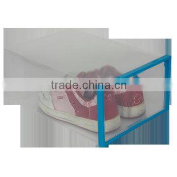 Foldable plat plastic kids shoes storage boxes wholesale