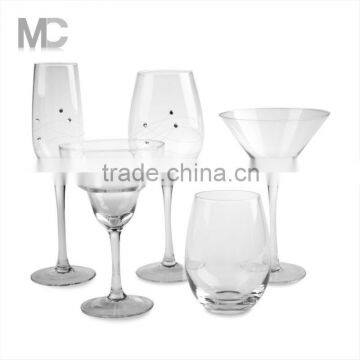 Hot sale clear wine glass set