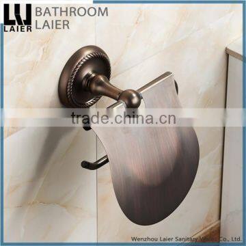 Customized Popular Unique Design Zinc Alloy Antique Copper Finishing Bathroom Sanitary Items Wall Mounted Toilet Paper Holder