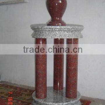 red & white granite pedestal