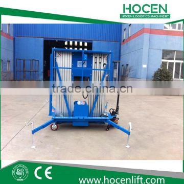 Aerial Window Cleaning Equipments Double Mast Electric Hydraulic Self-propelled Aluminum Lift Table