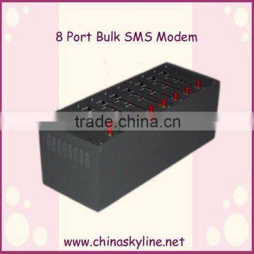 low cost 8 Port GSM SMS Modem with chip, bulk sms sender