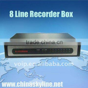 TYH636, 8 lines telephone recording box/analog phone call recorder,8G internal memory,