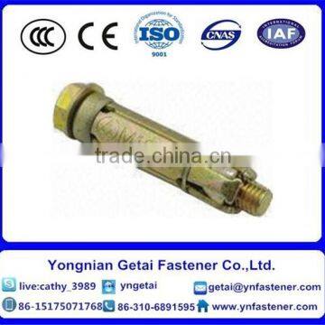 Concrete bolts fixing anchors, yellow zinc plated wedge anchors with good quality