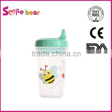 baby plastic drinking cup with lid/cover and handle