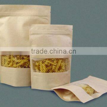 kraft paper zip window packaging bags/coffe bags