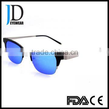 Custom Made Half-Rim Metal Temple Combination Carbon Fiber Sunglasses