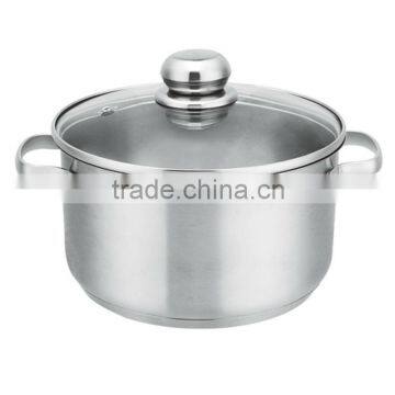 2015 High Body Stainless Steel Hot Pot With Glass Cover as Seen on TV