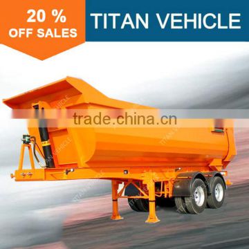 Double axle Rear TIPPING trailer steel material hydraulic dump trailers