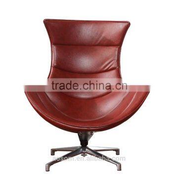 HomCom 39" Brown PU Leather Swivel Cocoon Chair