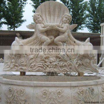 Outdoor Garden Water Music Fountain with Stone Statue