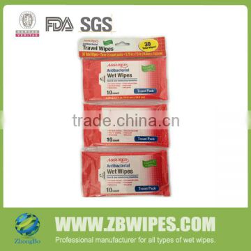 Hand and Facial Cleaning Antibacterial Travel Moist Wipes