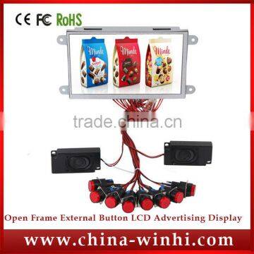 7 inch small size lcd display 16:9 open frame in store small digital video player lcd digital signage player sex video player