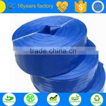 Plastic coated flat hose for garden irrigation system