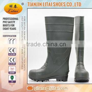 Green Black Cheap PVC Safety Rain Boots photo-4